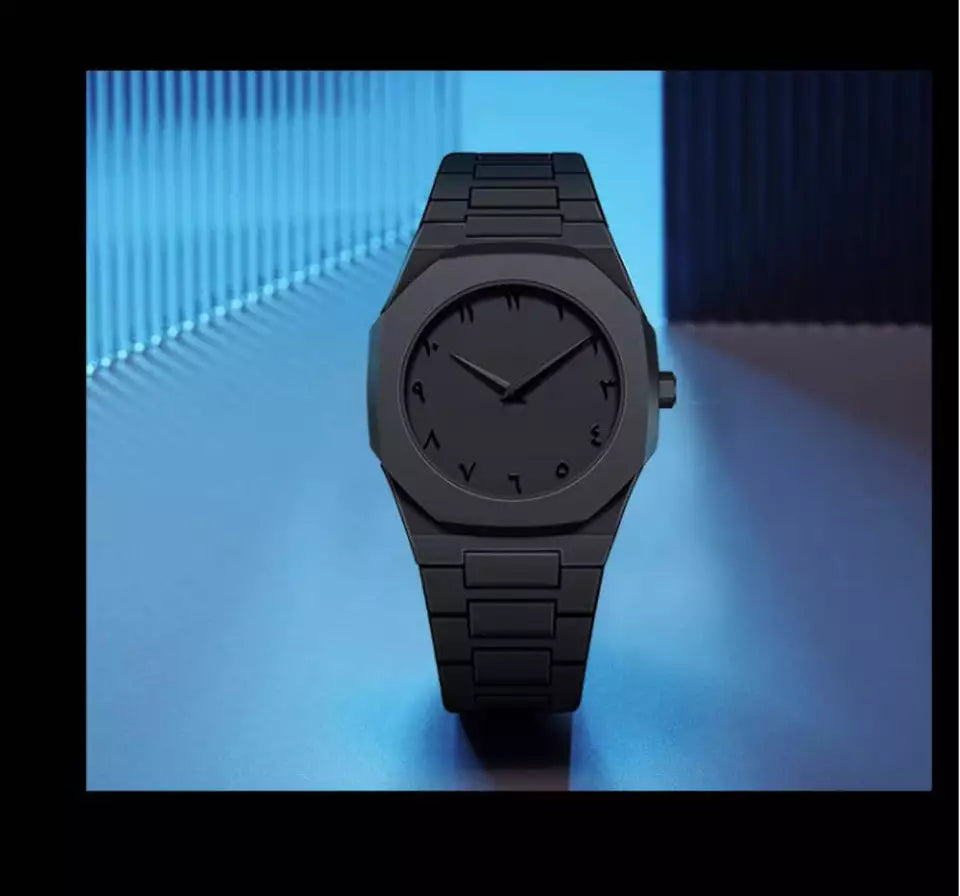 Men's Waterproof Quartz Watch with Retro Arabic Dial and Soft Touch Strap